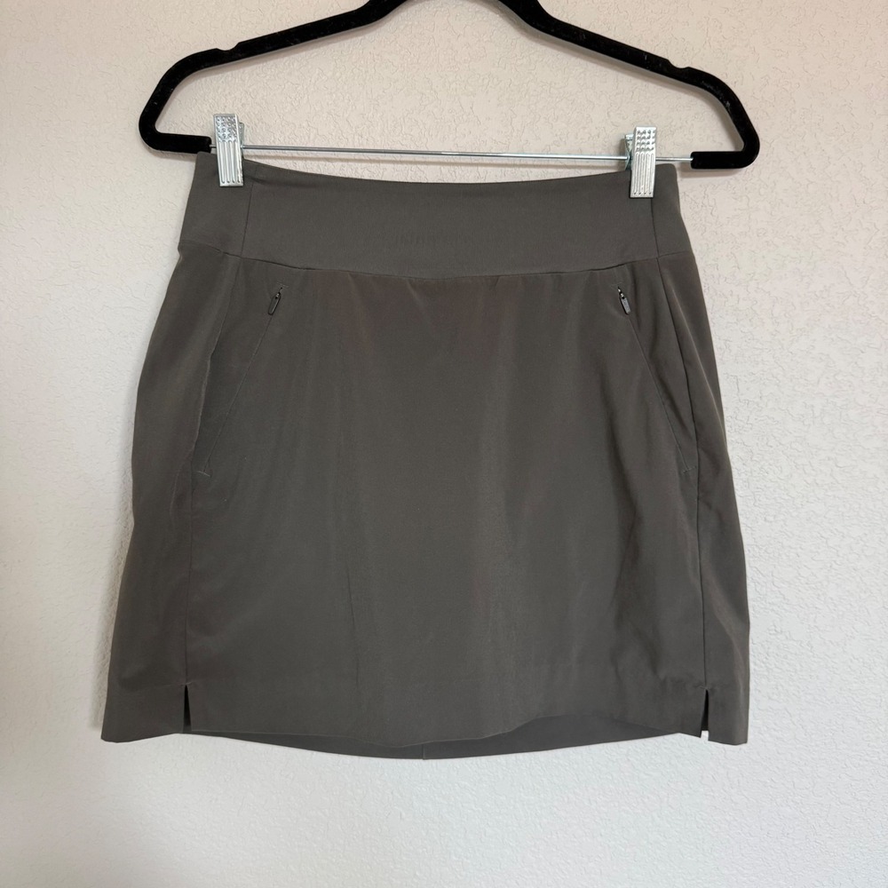 Athleta Soho Skort Size 2 Dark Olive Green Active Golf Travel Skirt Pockets